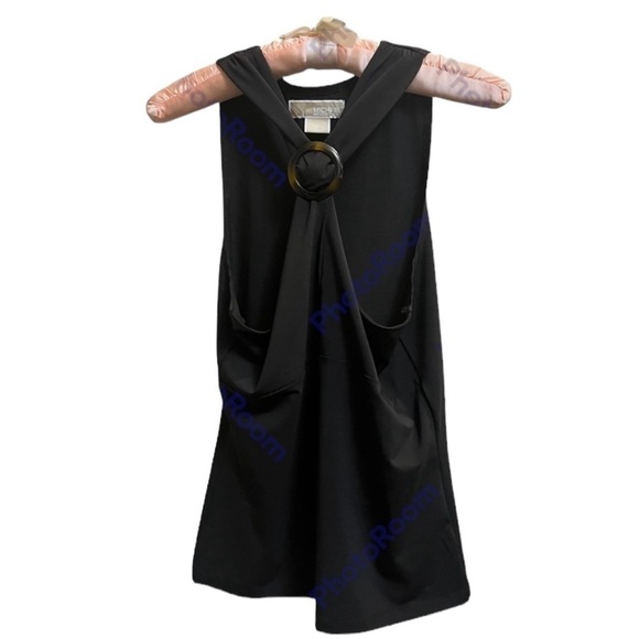 MICHAEL MICHAEL KORS halter small brown top with tortoise shell ring vacation - Picture 4 of 11